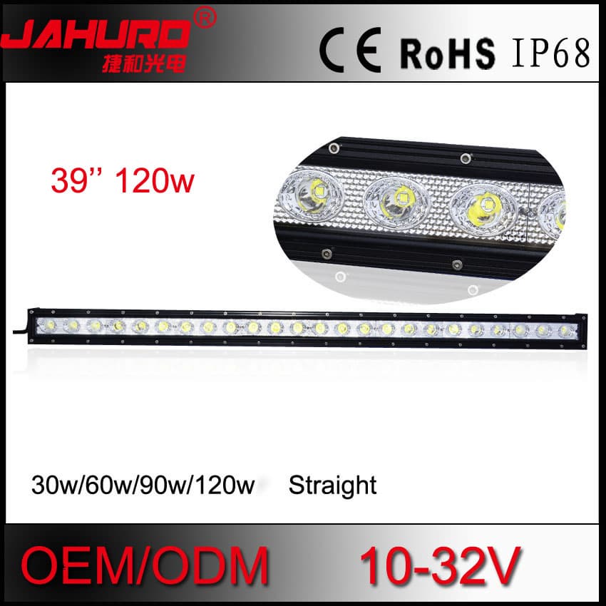 single row 120w led offroad light bar 5w leds bottom bracket